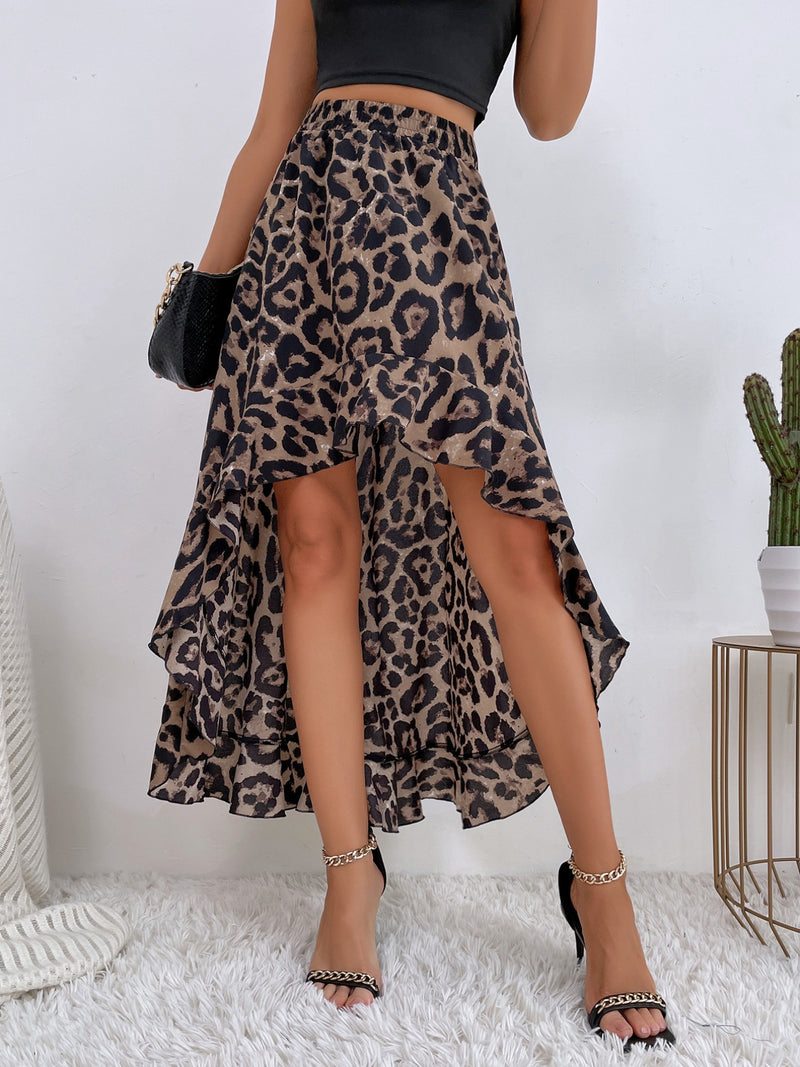 Leopardmönstrad kjol