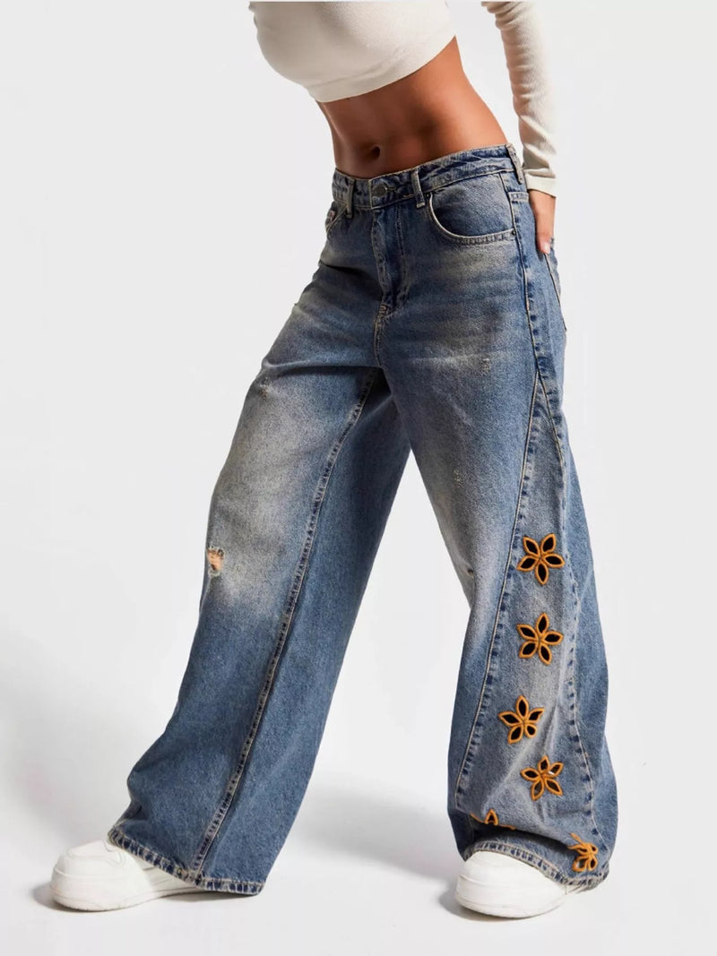 Blommiga vida jeans
