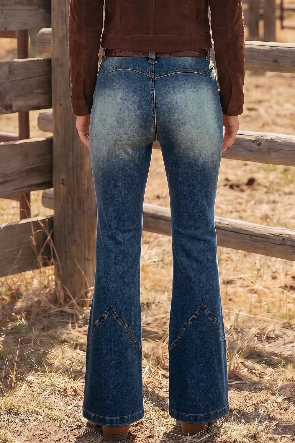 Utsvängda jeans med fickor – bild 2
