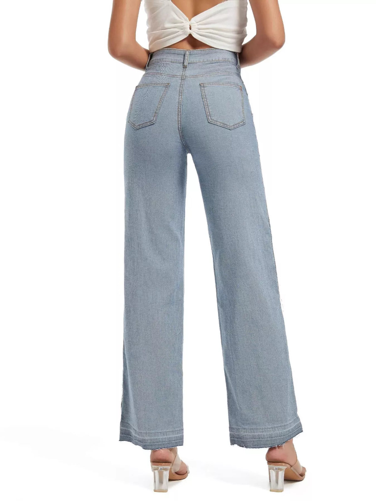 Jeans med färgblock och hög midja – bild 6