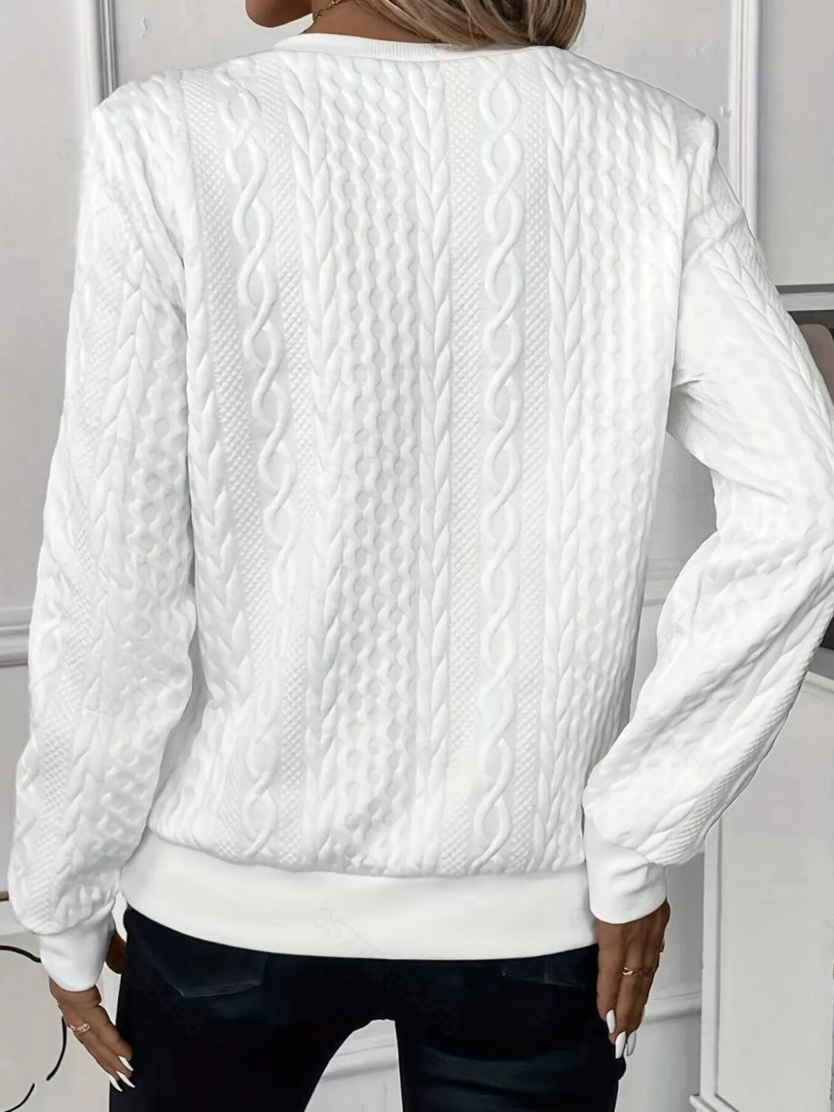 Långärmad sweatshirt med kort dragkedja – bild 2
