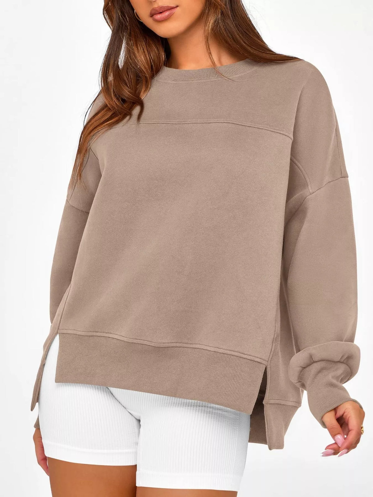 Oversize sweatshirt med rund halsringning – bild 25