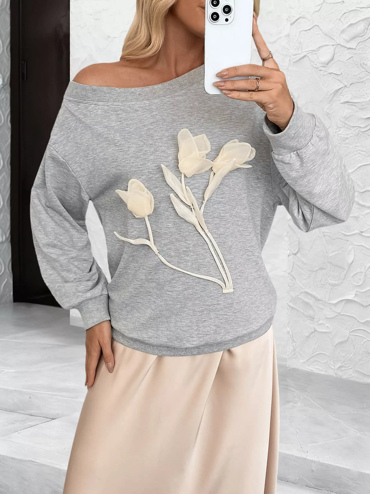 Blommig sweatshirt – bild 2