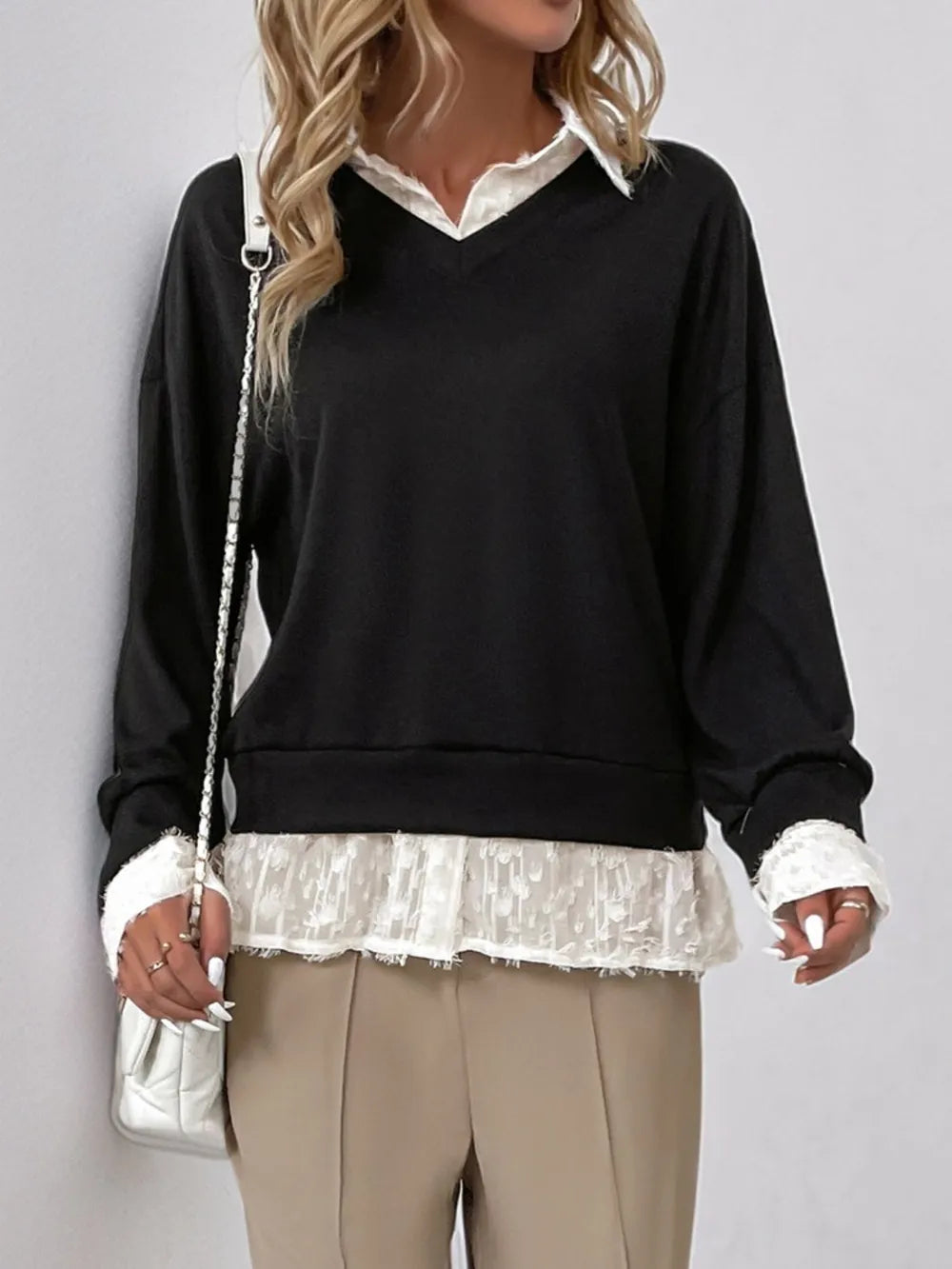 Skiktad sweatshirt – bild 6