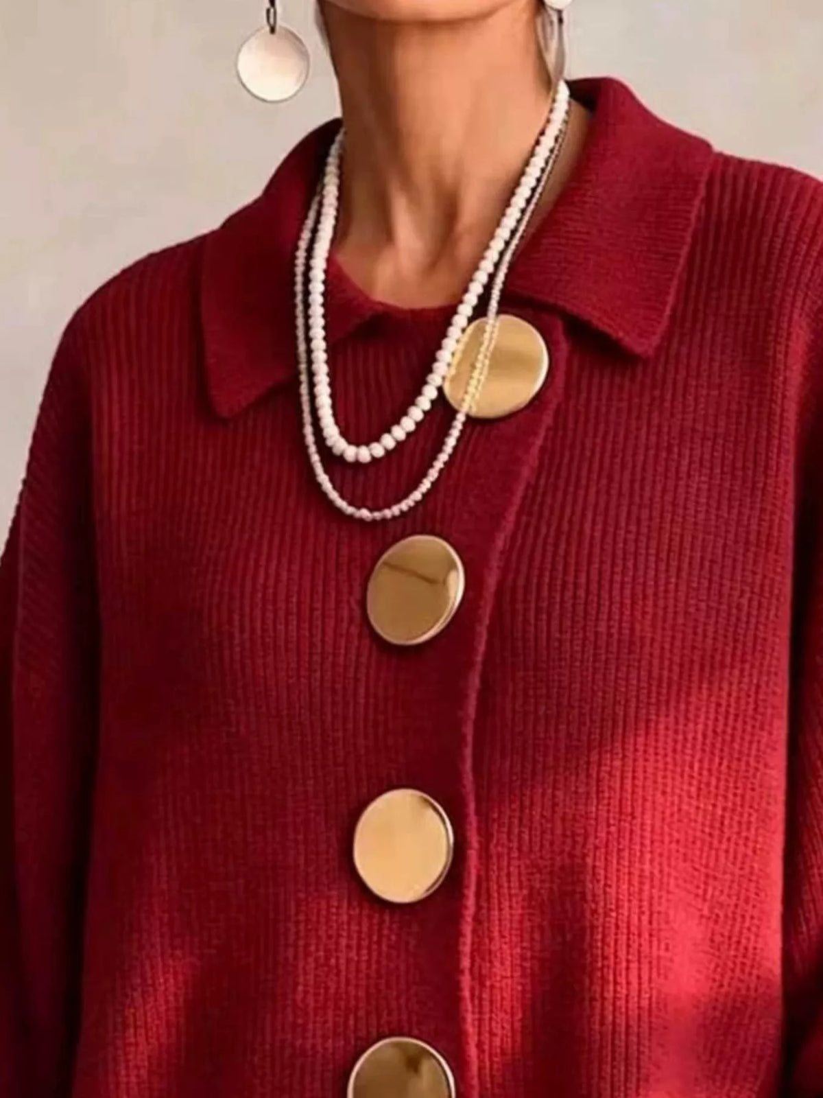 Cardigan med ballongärm och knappstängning – bild 11
