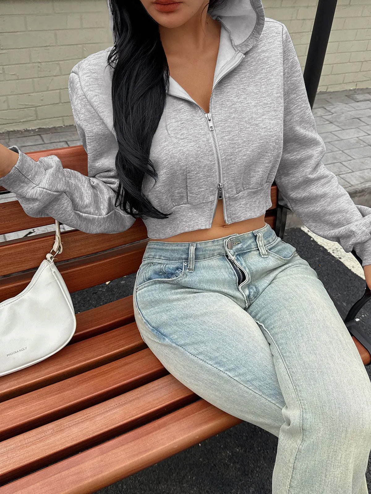 Kort hoodie – bild 4
