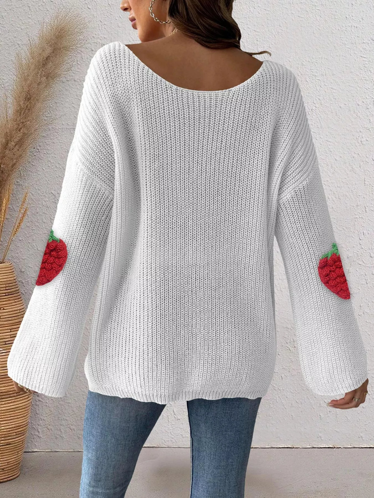 Oversize tröja med jordgubbsmotiv – bild 4