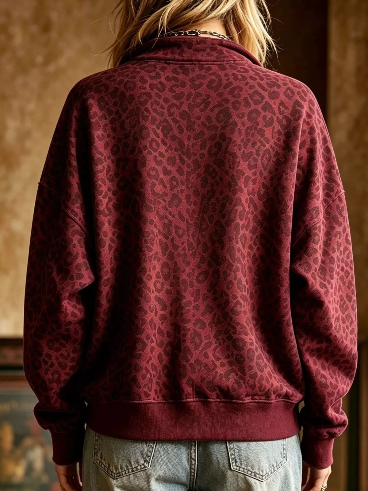 Leopardmönstrad sweatshirt – bild 6