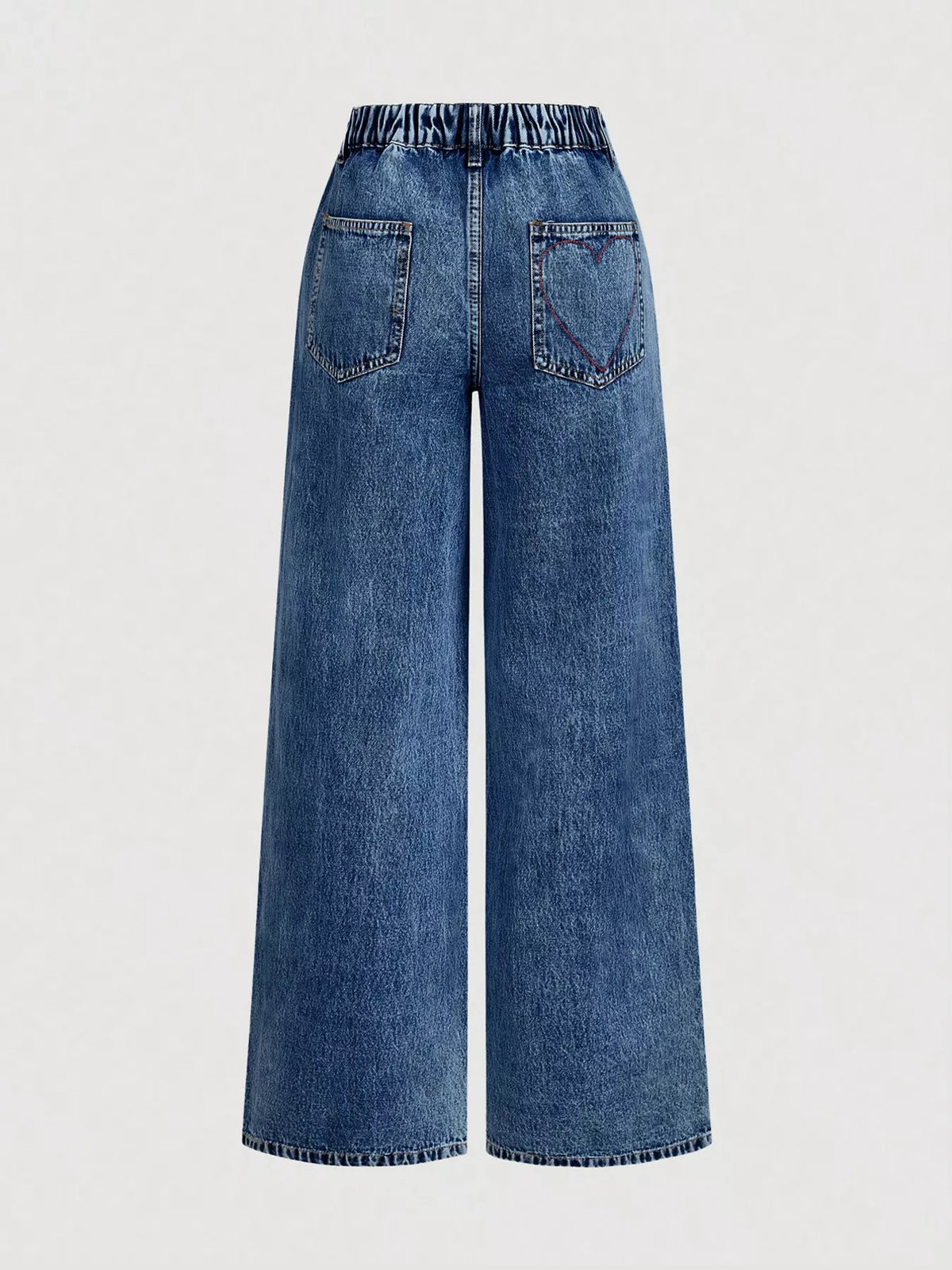 Vida broderade jeans med hjärtmotiv – bild 2