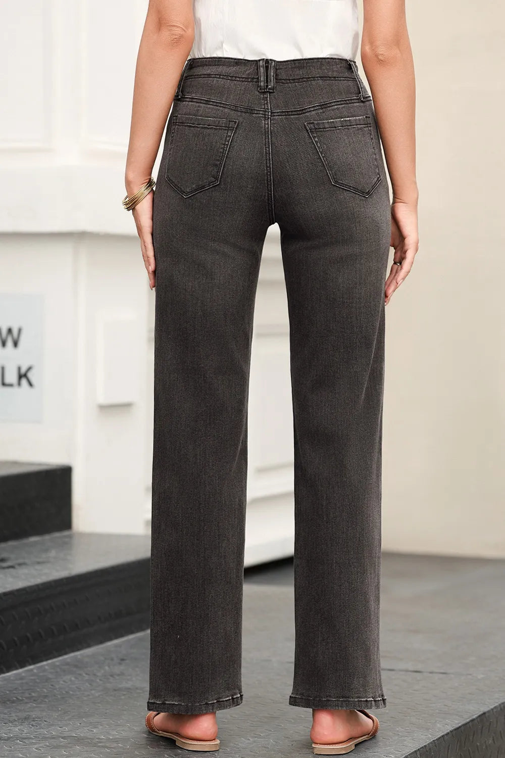 Vida jeans med hög midja och fickor – bild 5