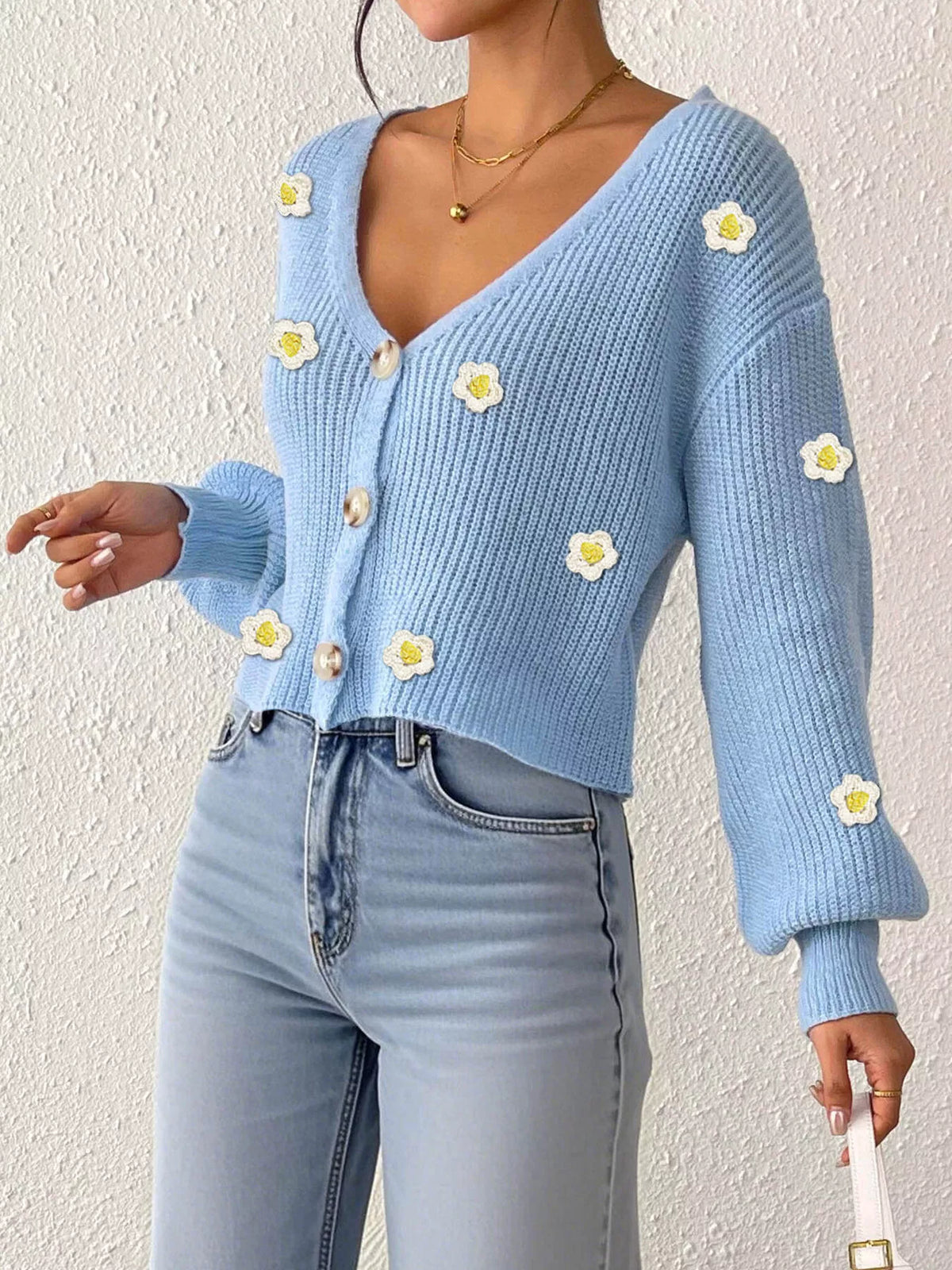 Blommig cardigan – bild 12