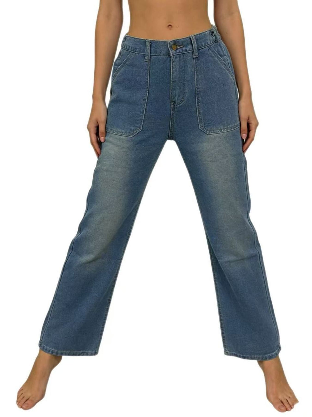 Vida jeans med kontrastsöm – bild 8