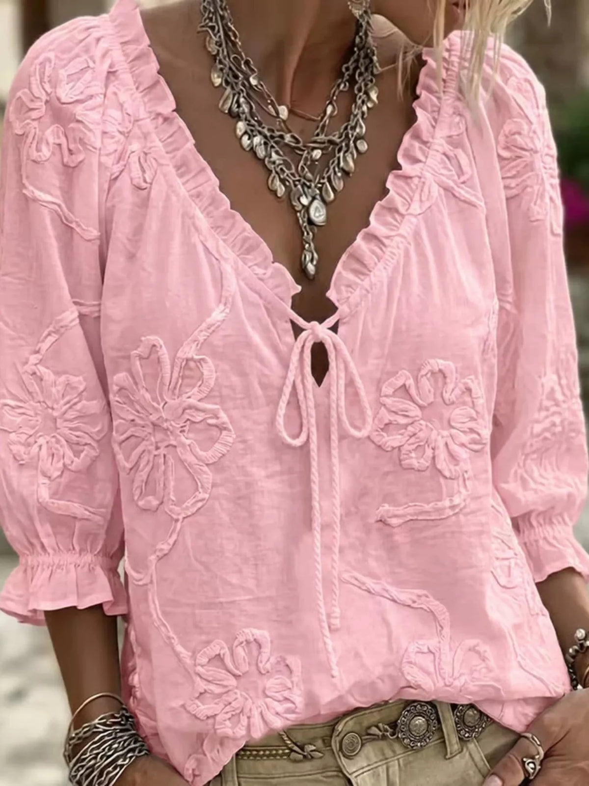 Blommig blus – bild 7