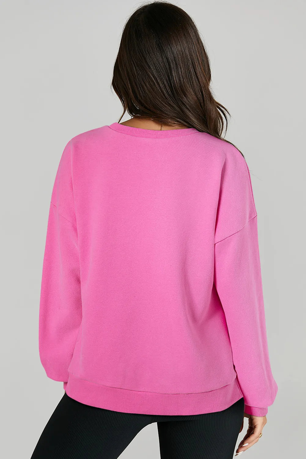 Långärmad sweatshirt med rund halsringning och asymmetrisk nederkant – bild 14