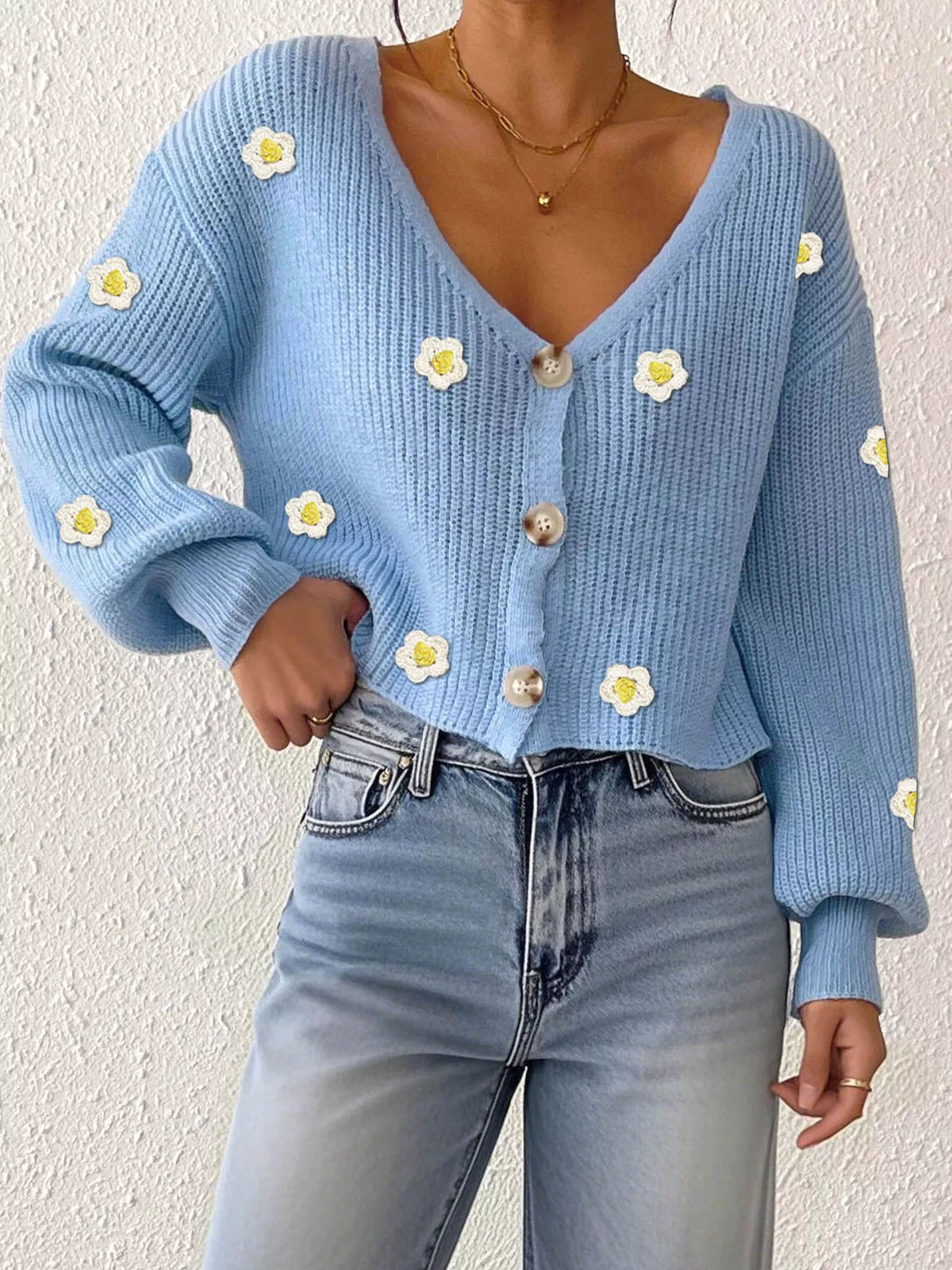 Blommig cardigan – bild 11