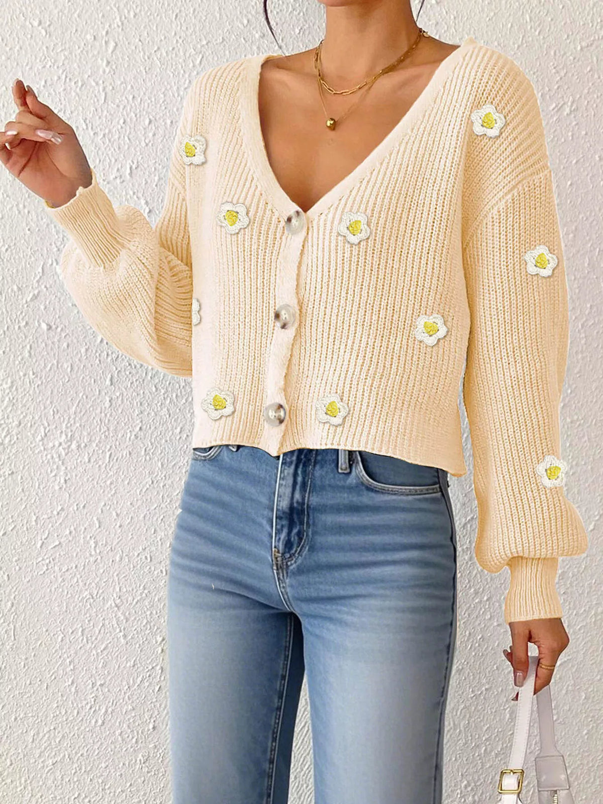 Blommig cardigan – bild 6