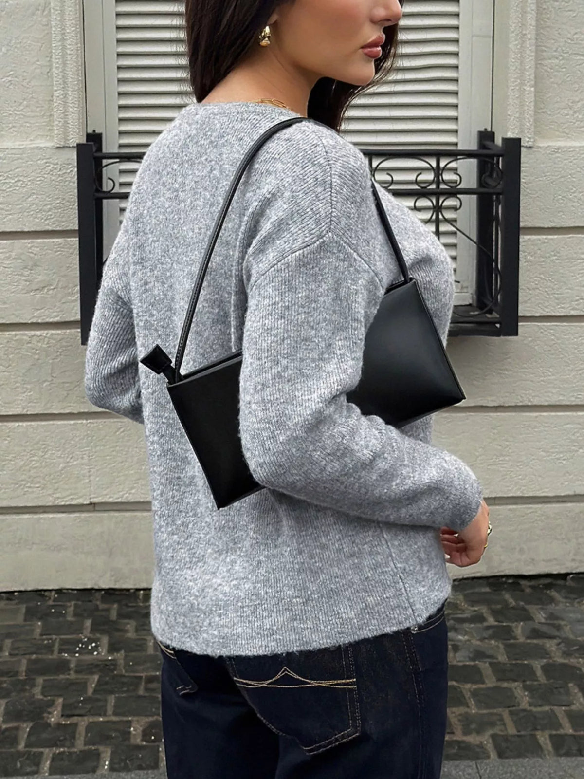 Ribbad cardigan med knappstängning – bild 5