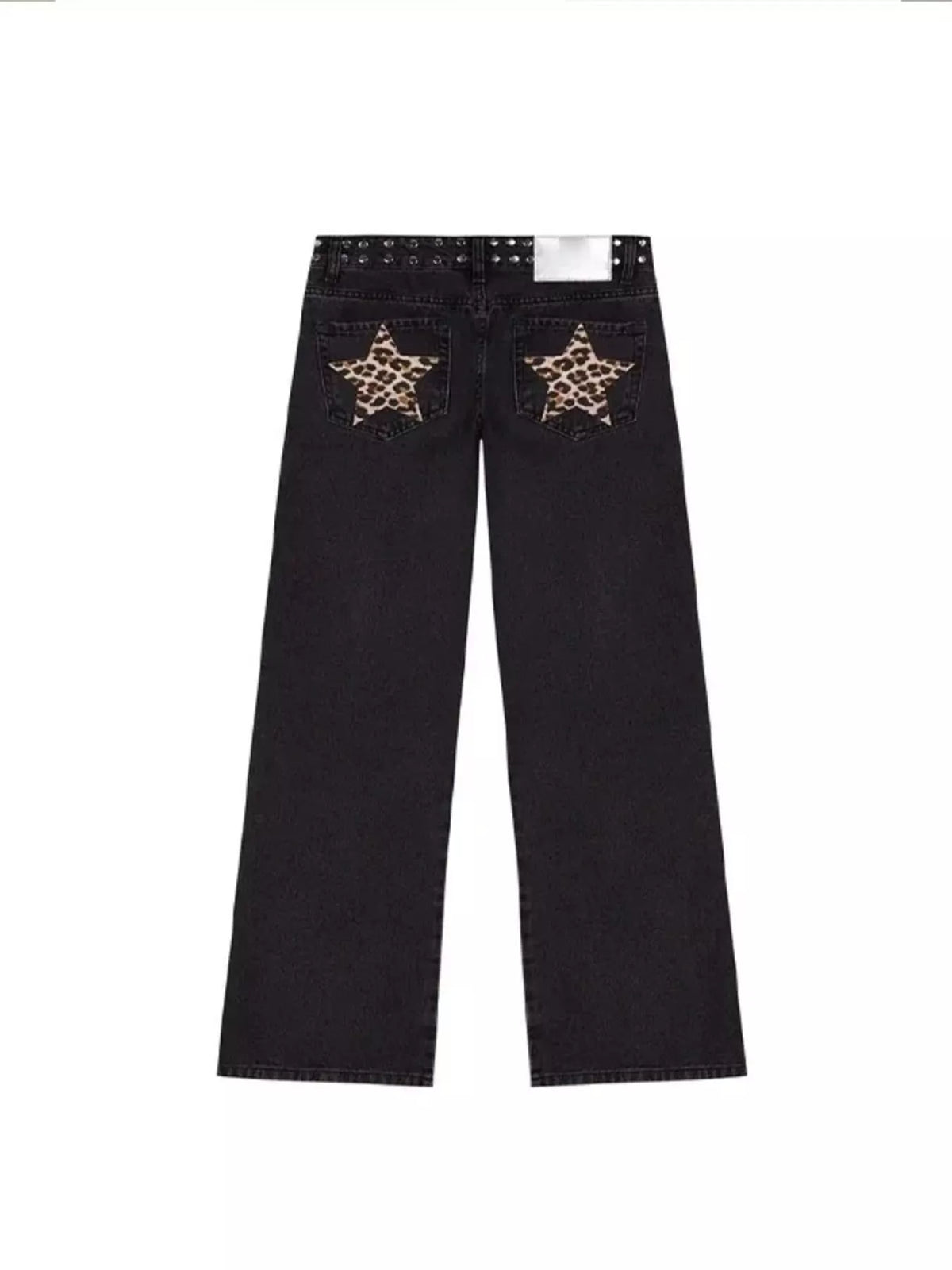 Leopardmönstrade jeans med stjärnmotiv – bild 2