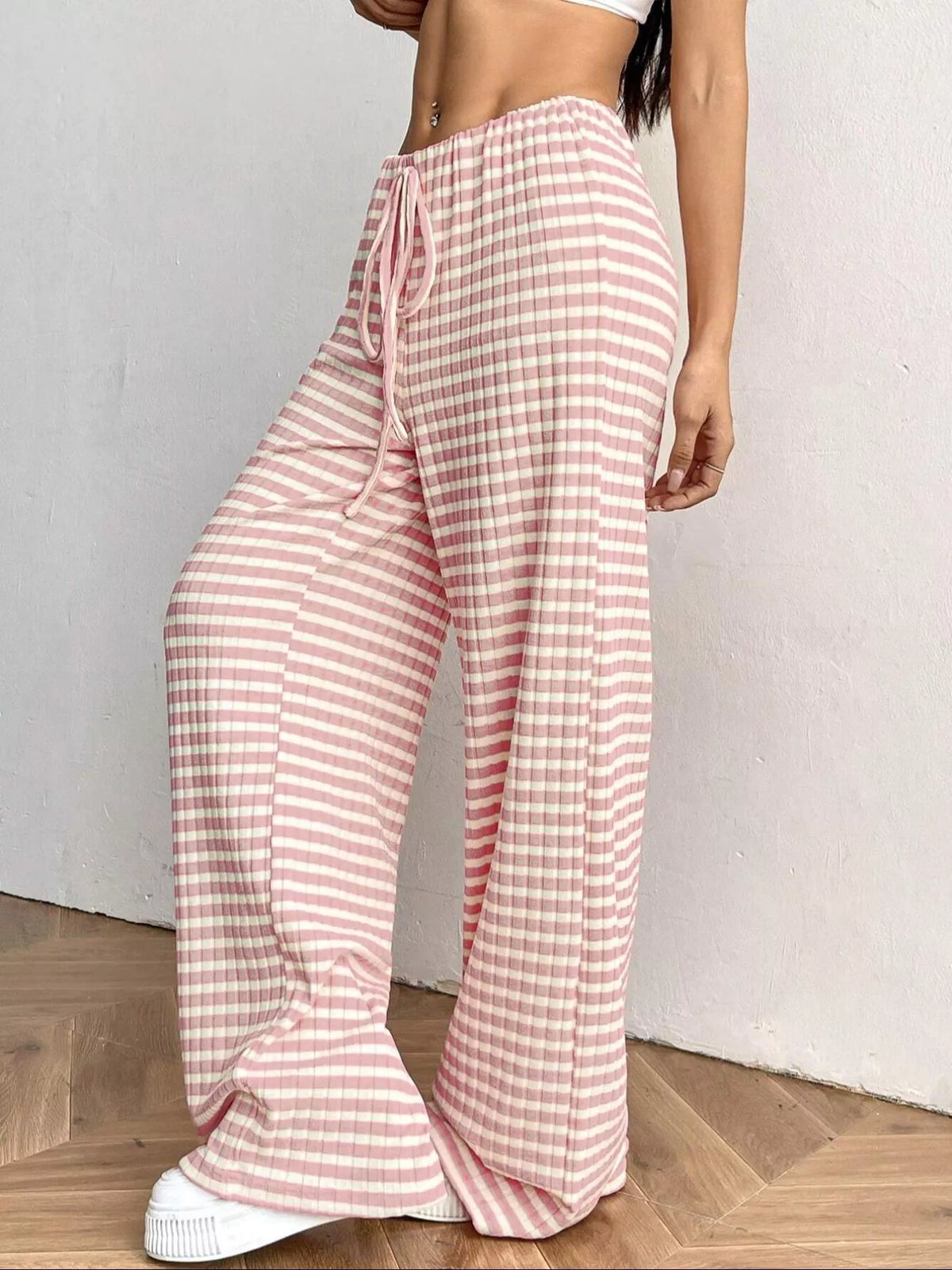 Randiga ribbade byxor – bild 2