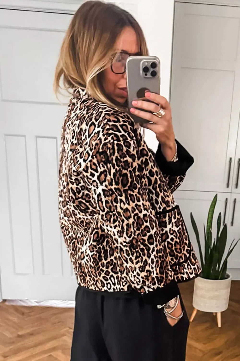 Leopardmönstrad jacka – bild 2