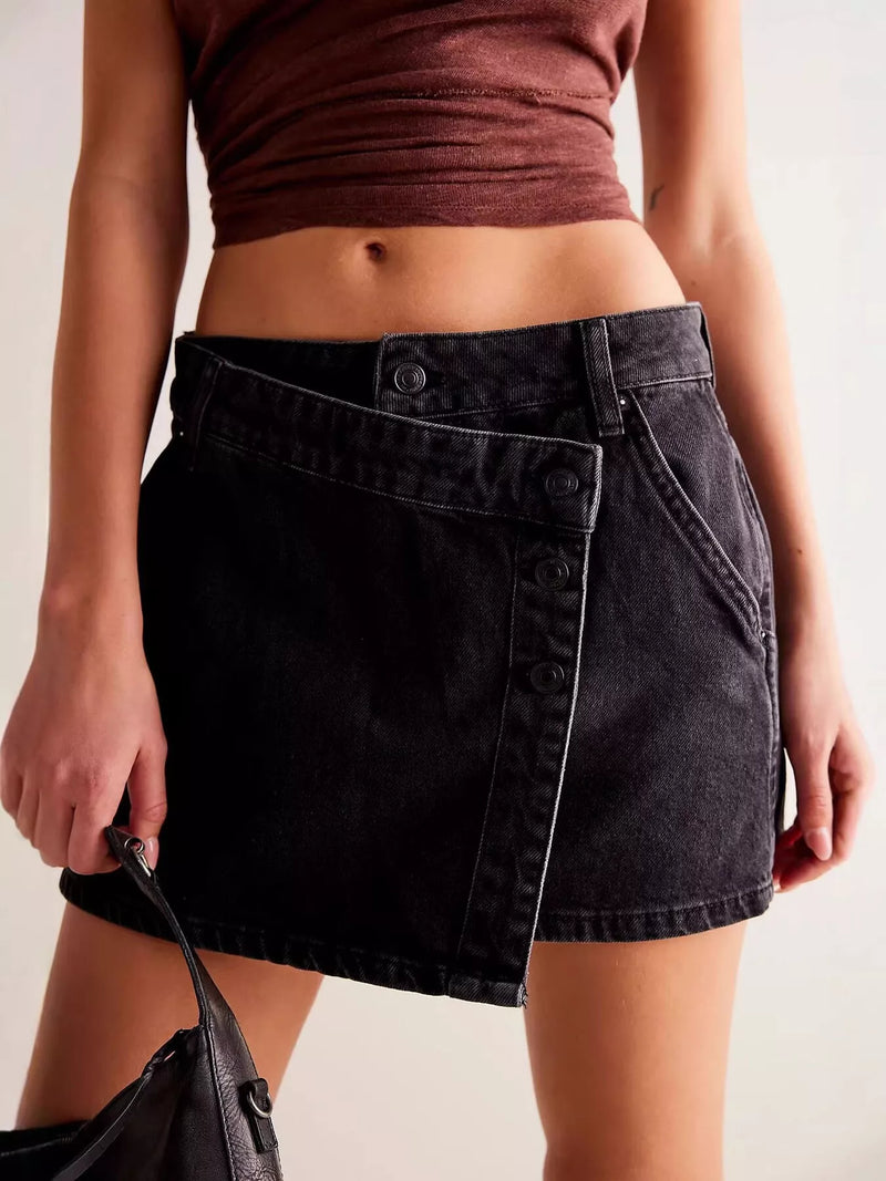 Asymmetrisk kjol i denim