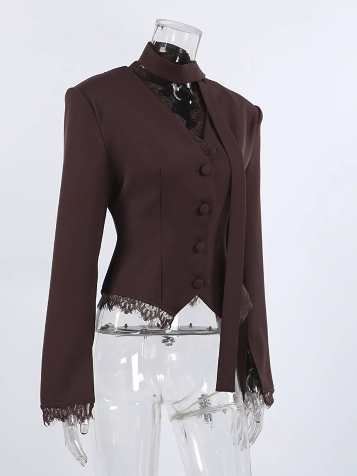 Transparent blazer med knappstängning – bild 10
