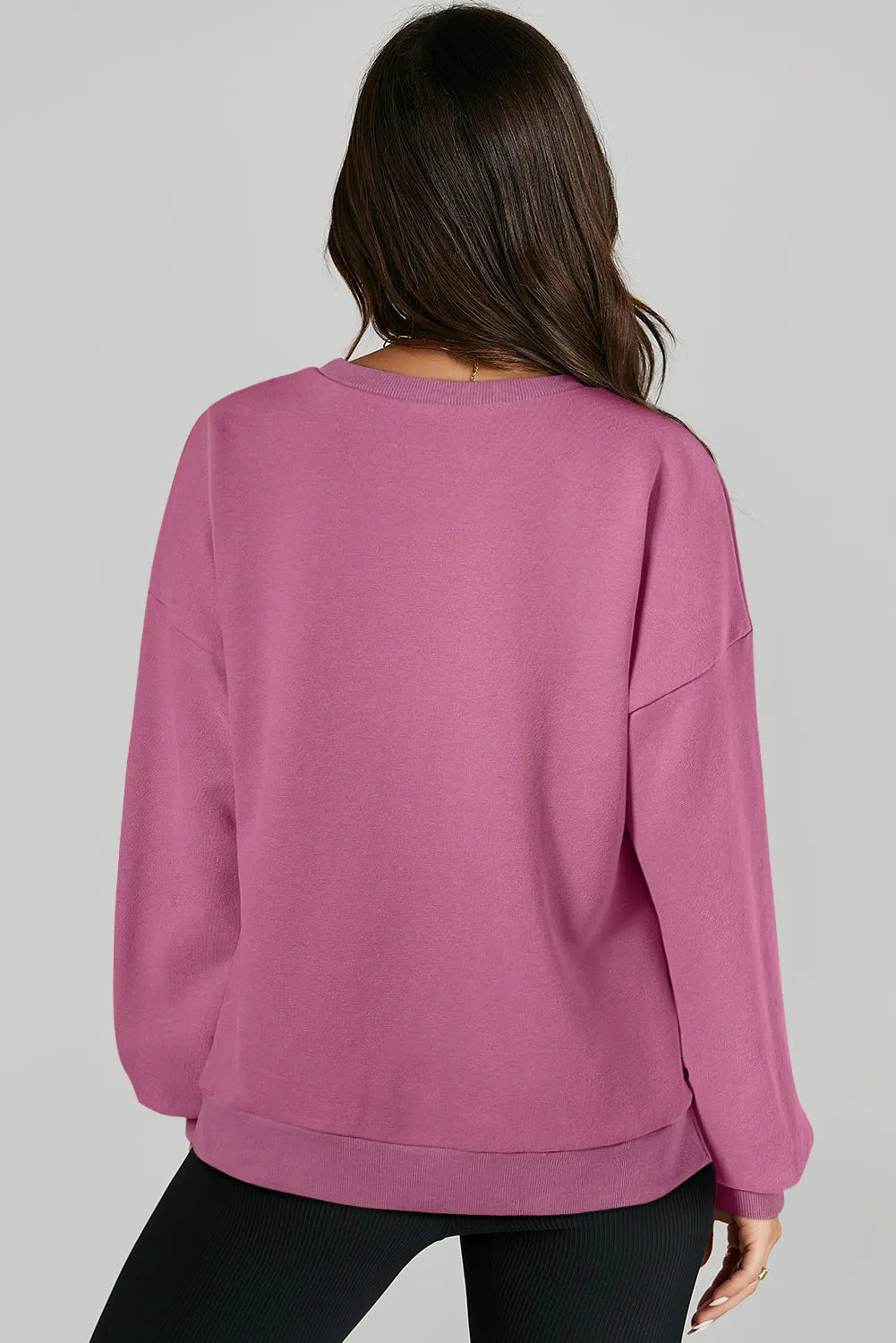 Långärmad sweatshirt med rund halsringning och asymmetrisk nederkant – bild 18