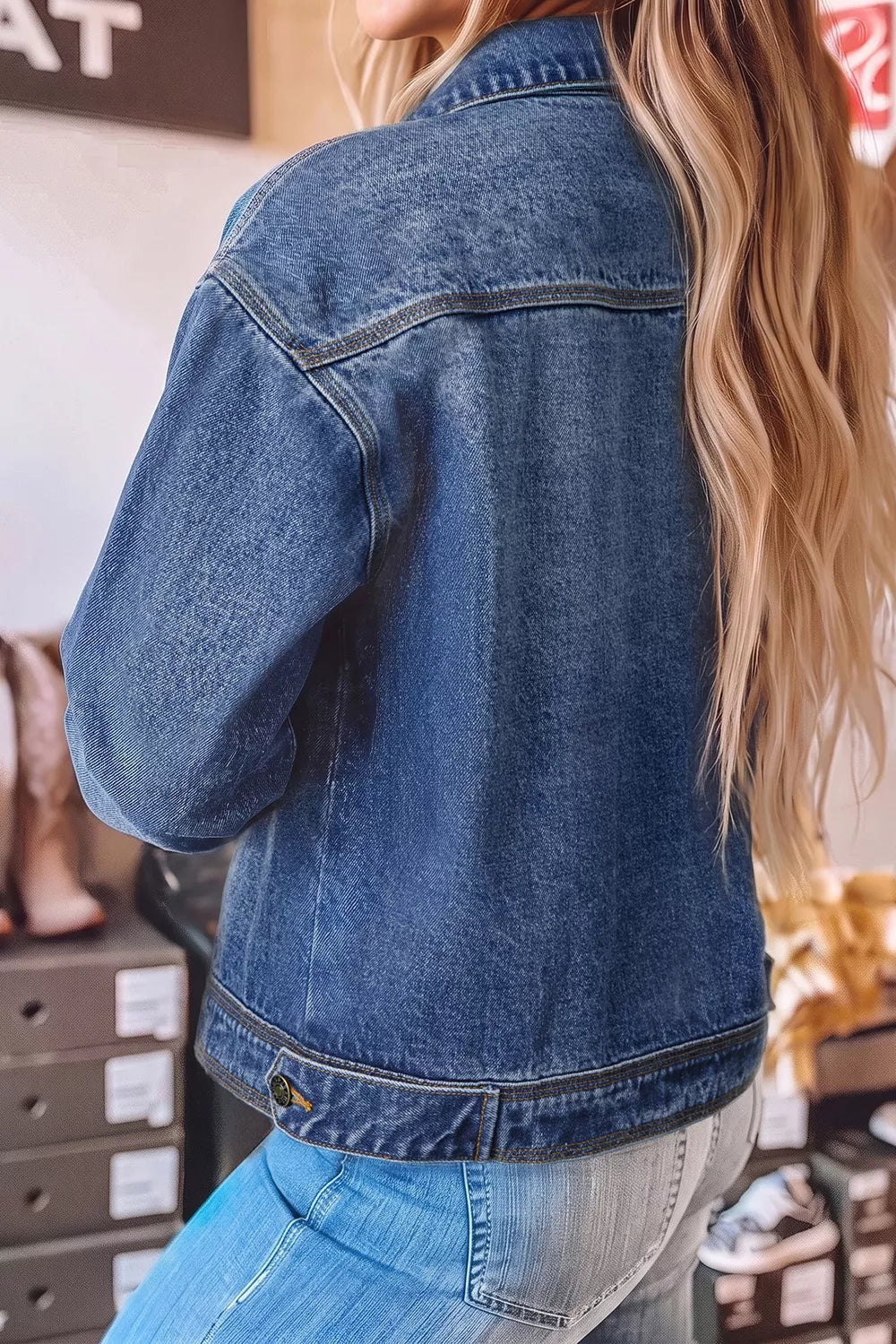 Jacka i denim med sänkt axel – bild 2