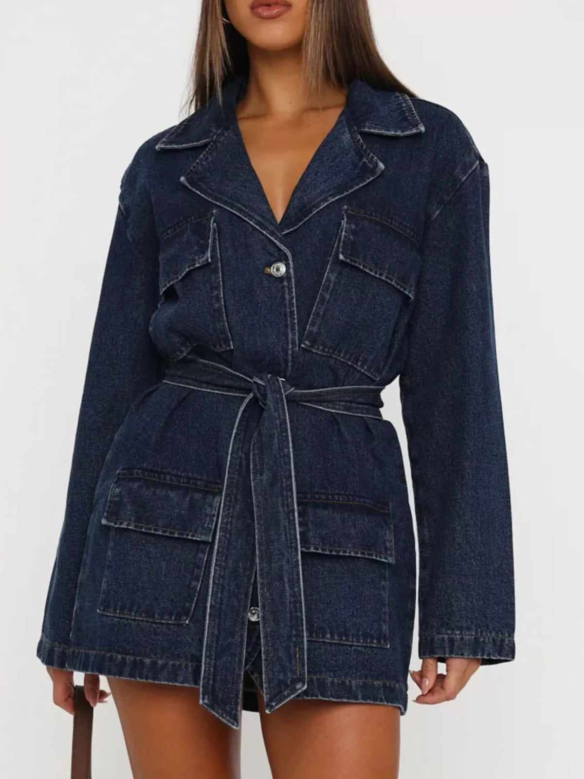 Lång jacka i denim – bild 2