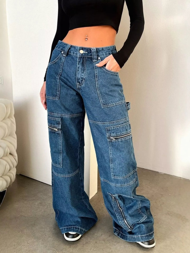 Vida jeans med dragkedja