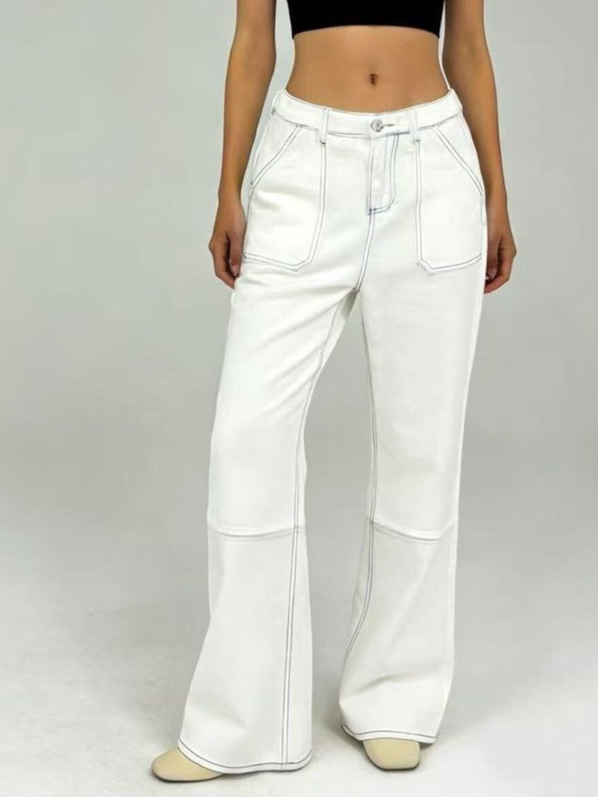 Vida jeans med kontrastsöm – bild 2