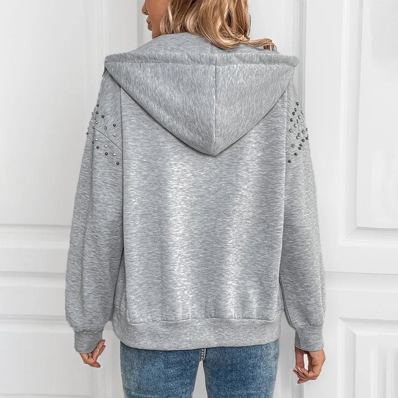 Långärmad hoodie med dragkedja – bild 8