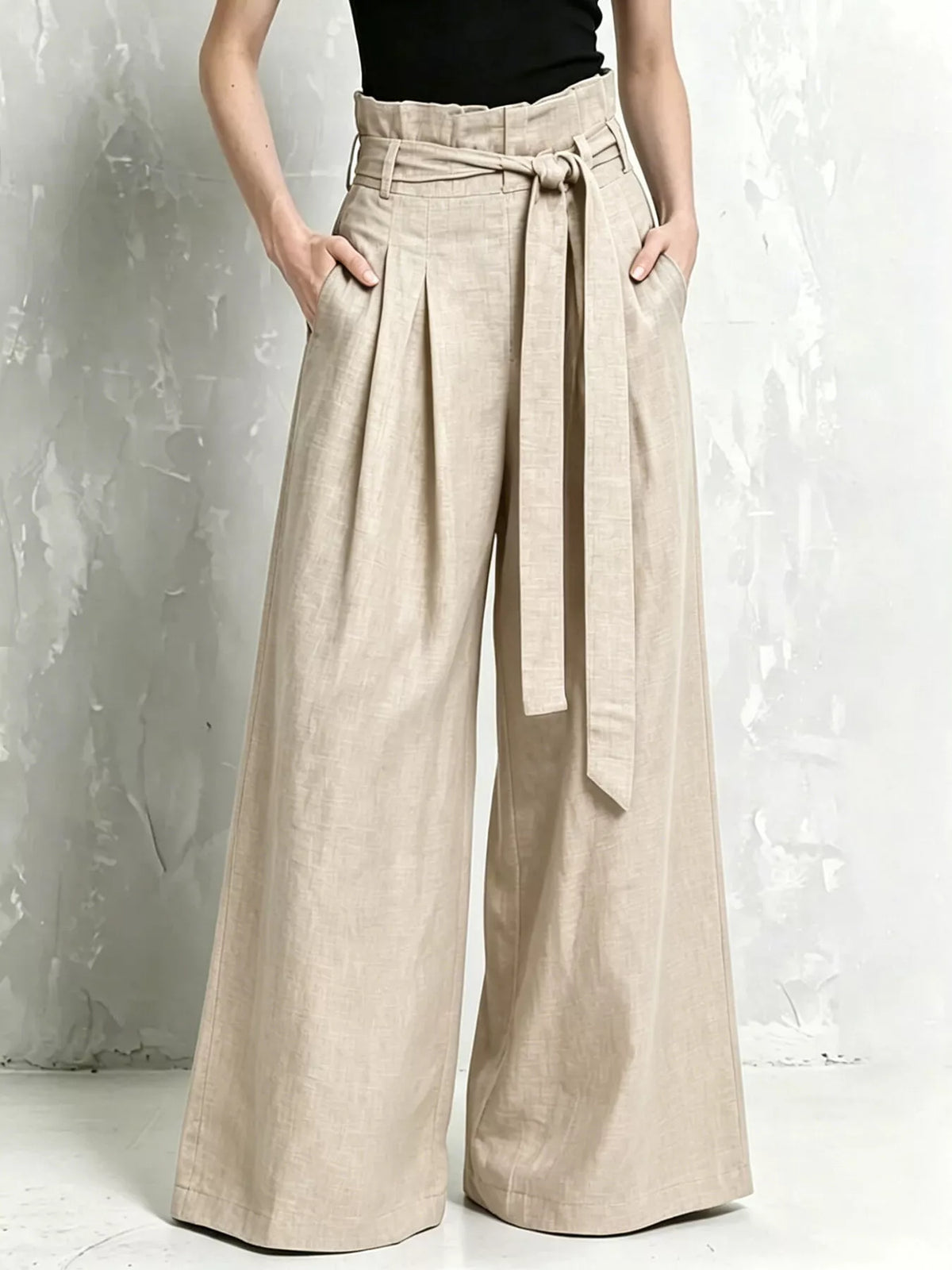 Vida byxor med paperbag-midja – bild 5
