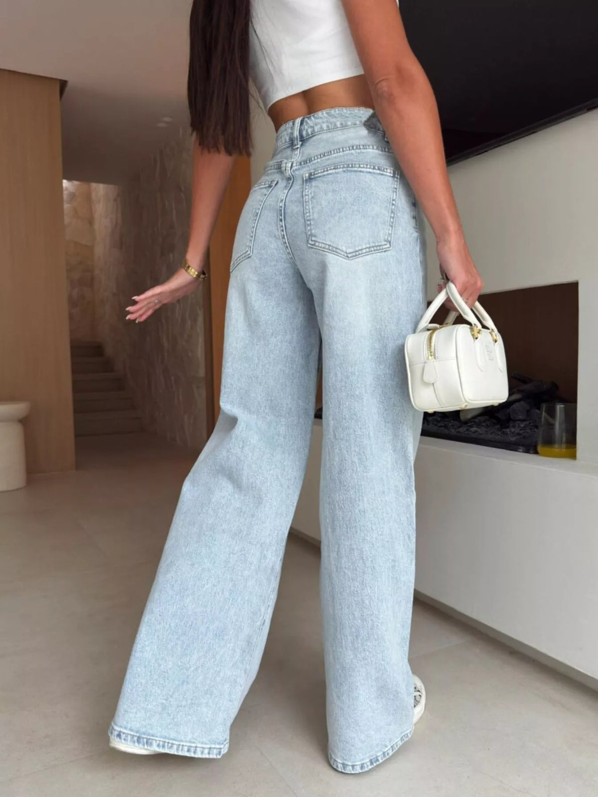 Jeans i spets med hög midja – bild 4
