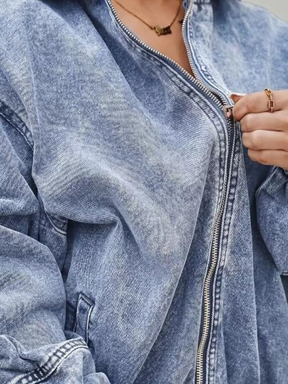 Oversize jacka i denim – bild 7