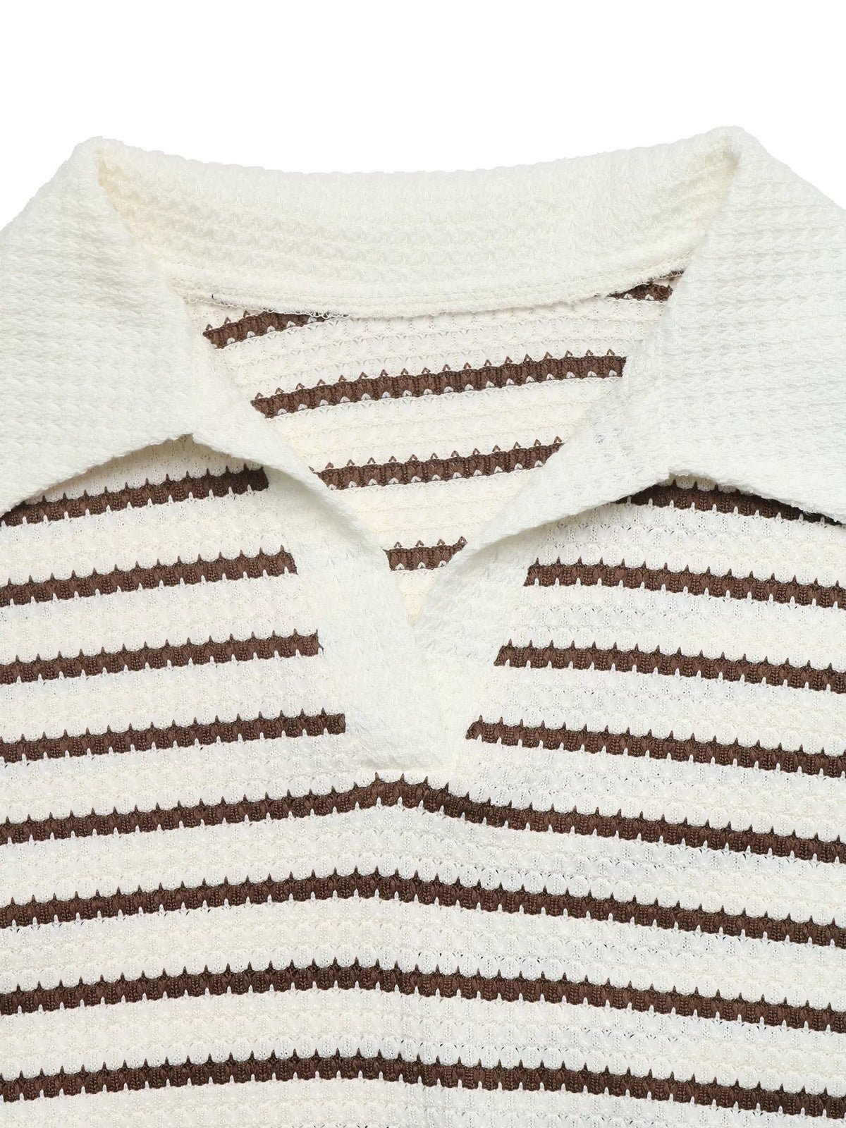 Randig sweatshirt med polokrage – bild 8