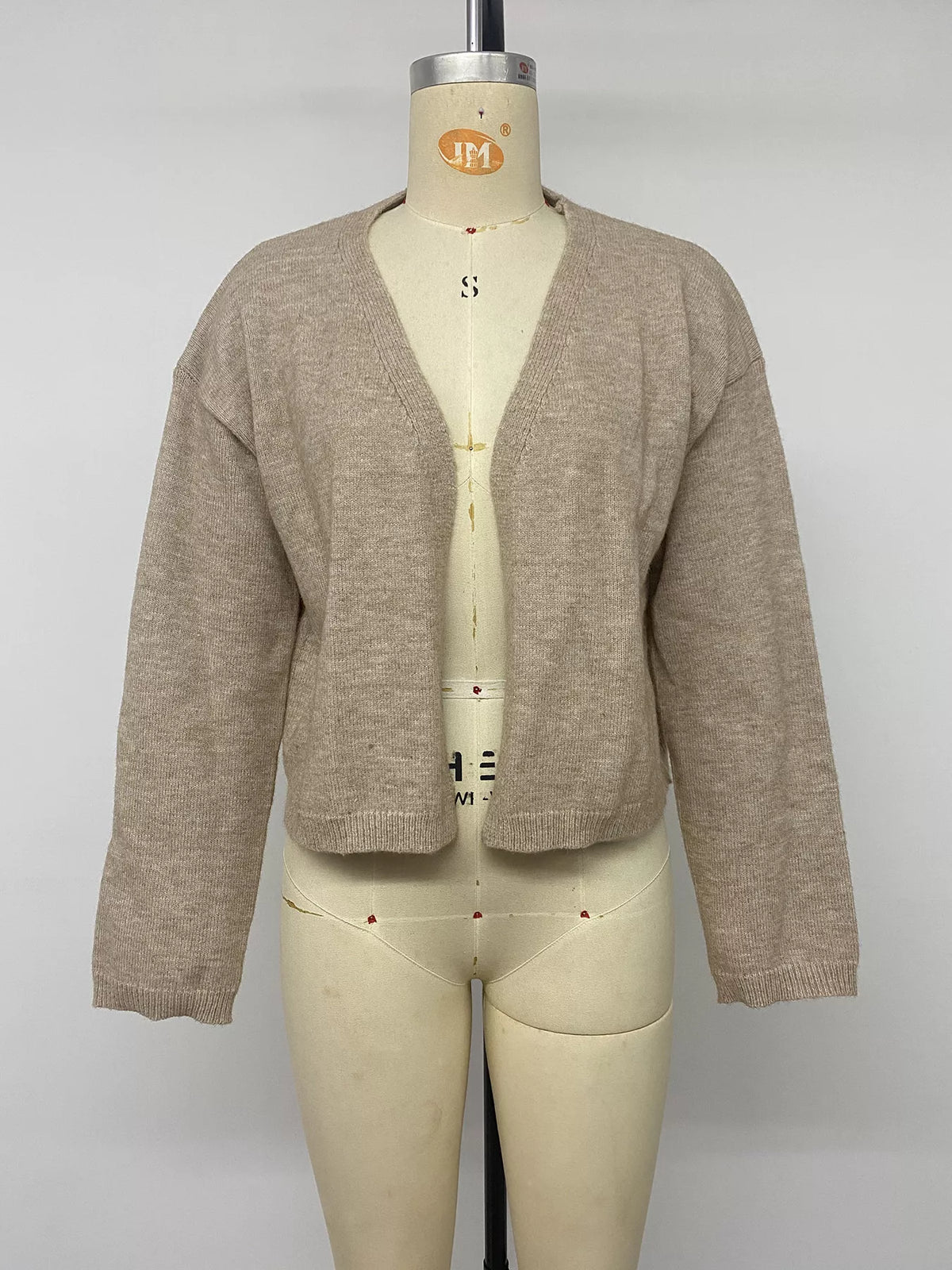 Stickad cardigan med öppen modell – bild 10