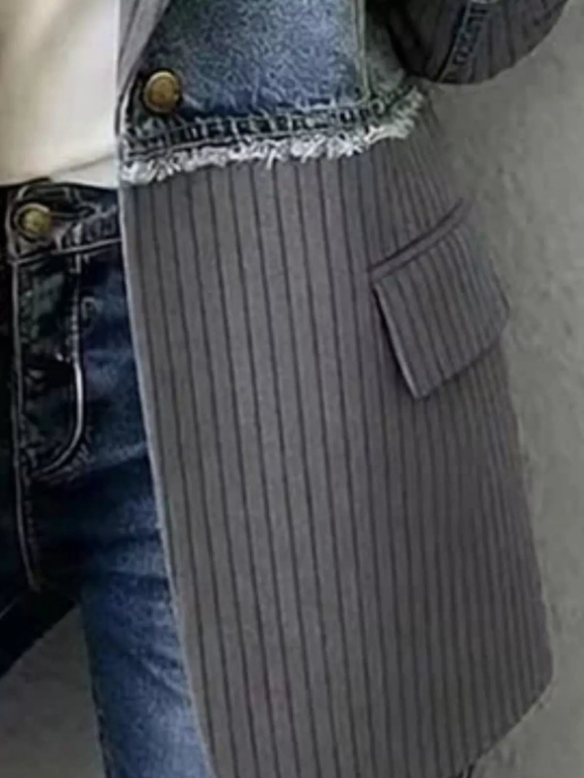 Ribbad blazer i patchwork – bild 12