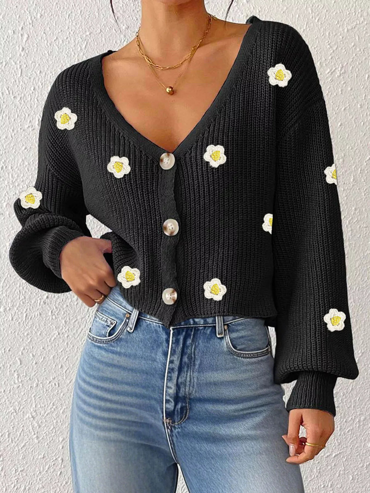 Blommig cardigan – bild 2