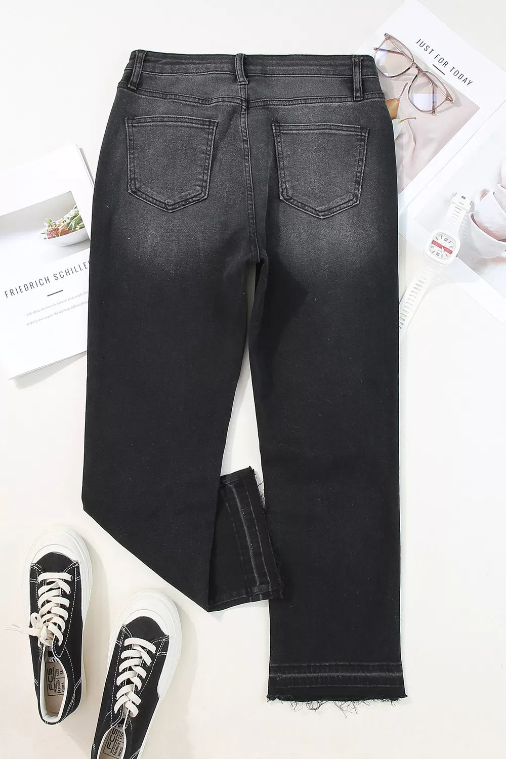 Raka jeans med hög midja – bild 11