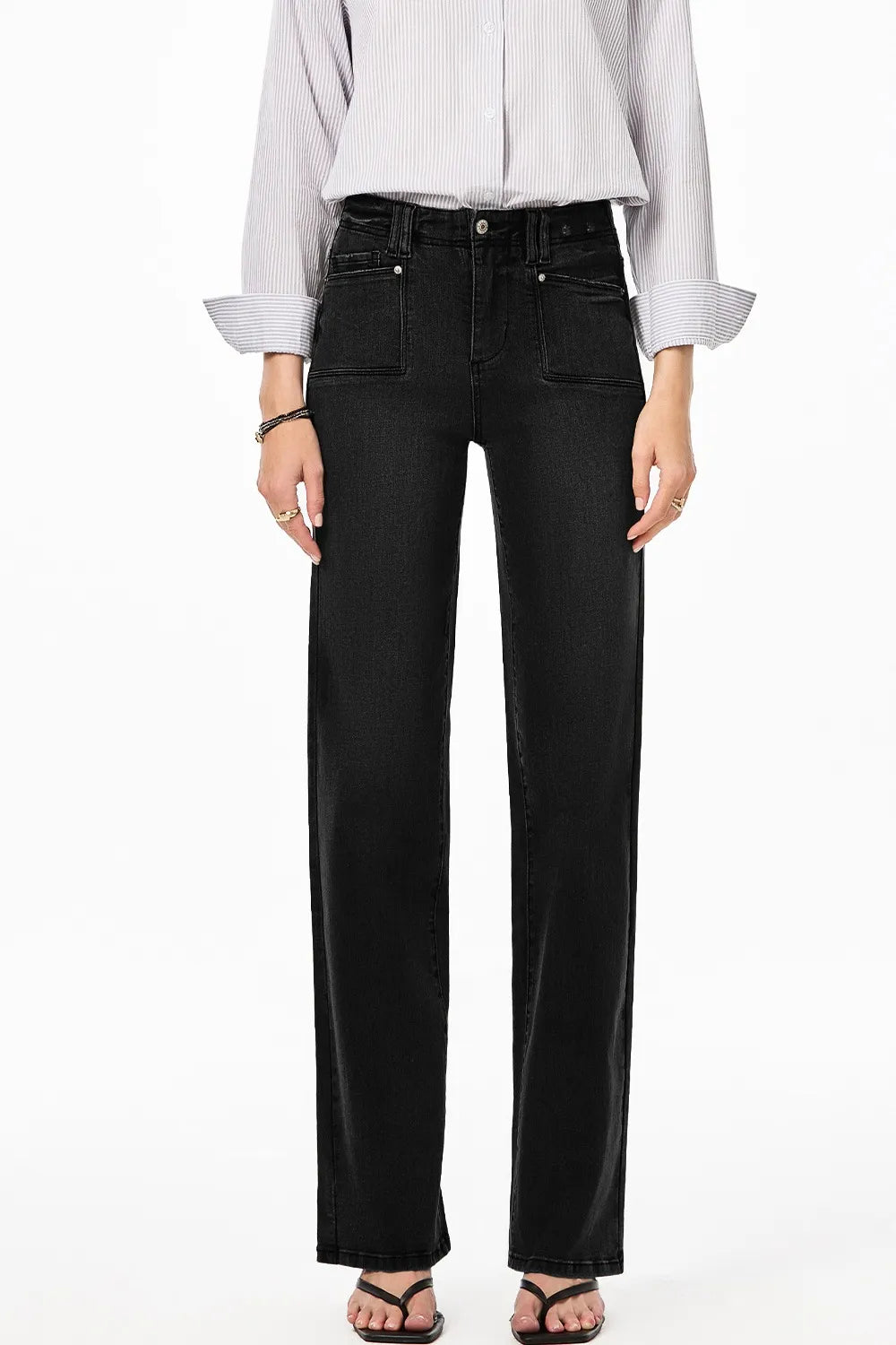 Vida jeans med hög midja och fickor – bild 26