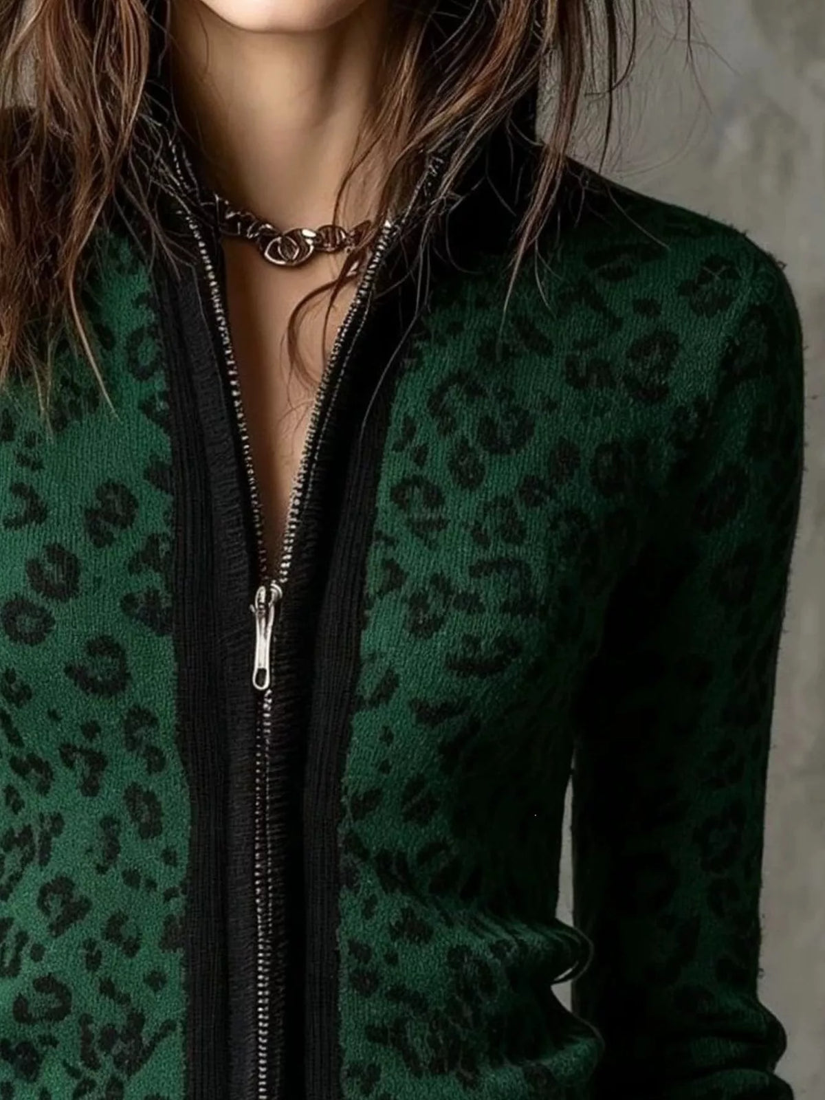 Leopardmönstrad cardigan – bild 4