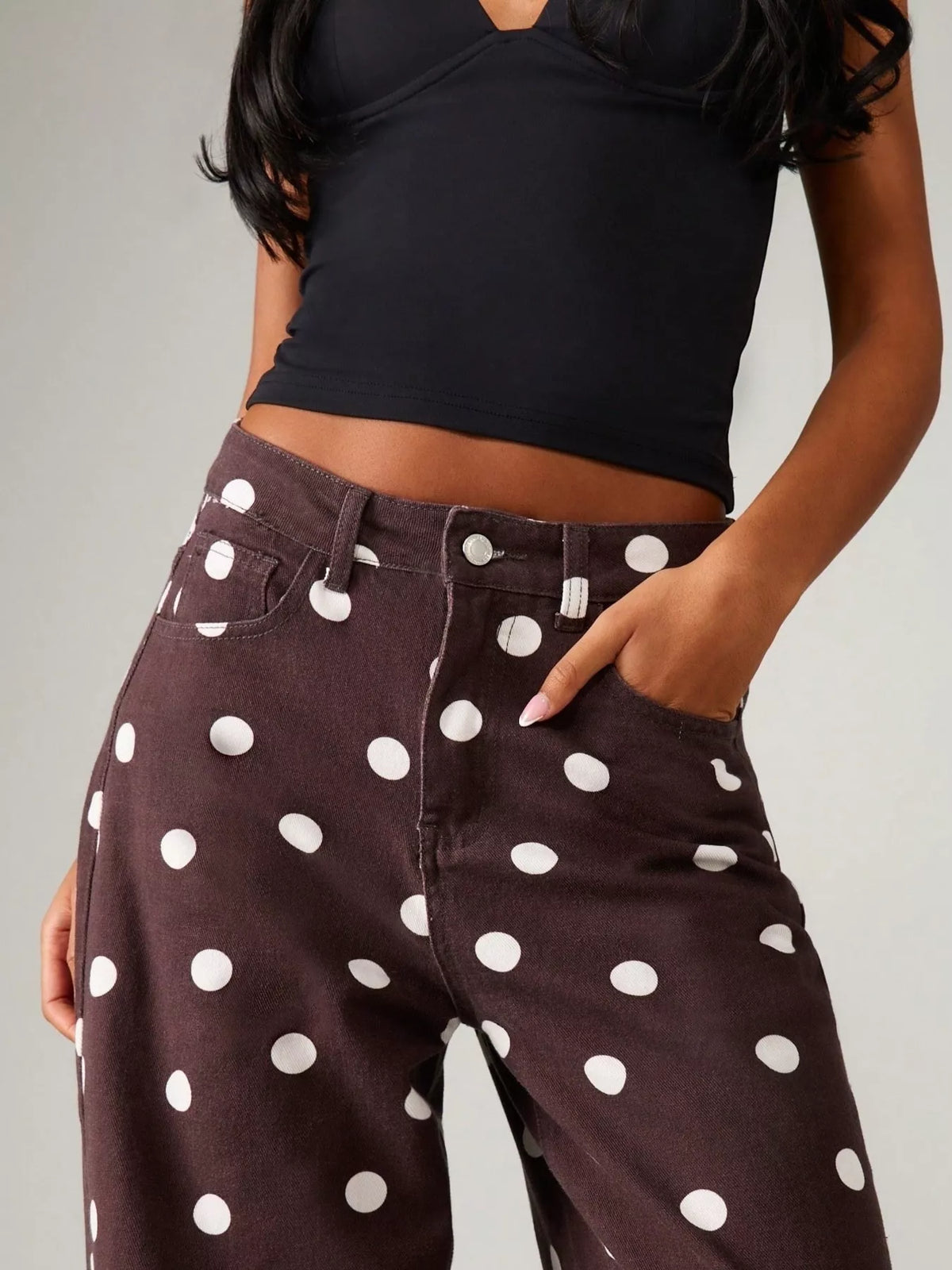 Prickiga vida jeans med fickor – bild 8