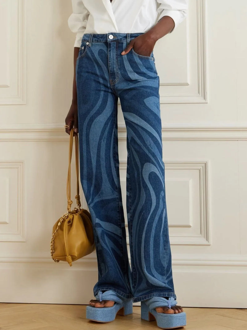 Vida jeans med vågmönster