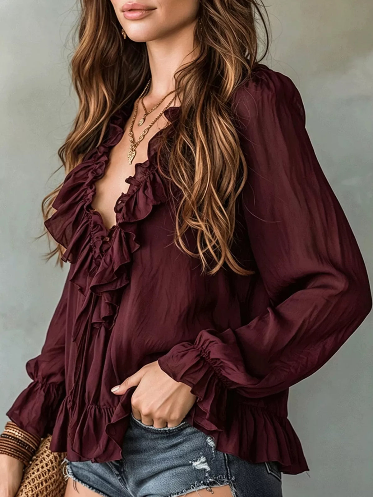 V-ringad blus – bild 9