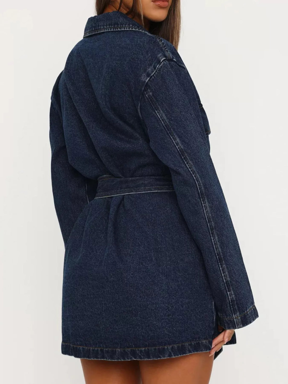 Lång jacka i denim – bild 4