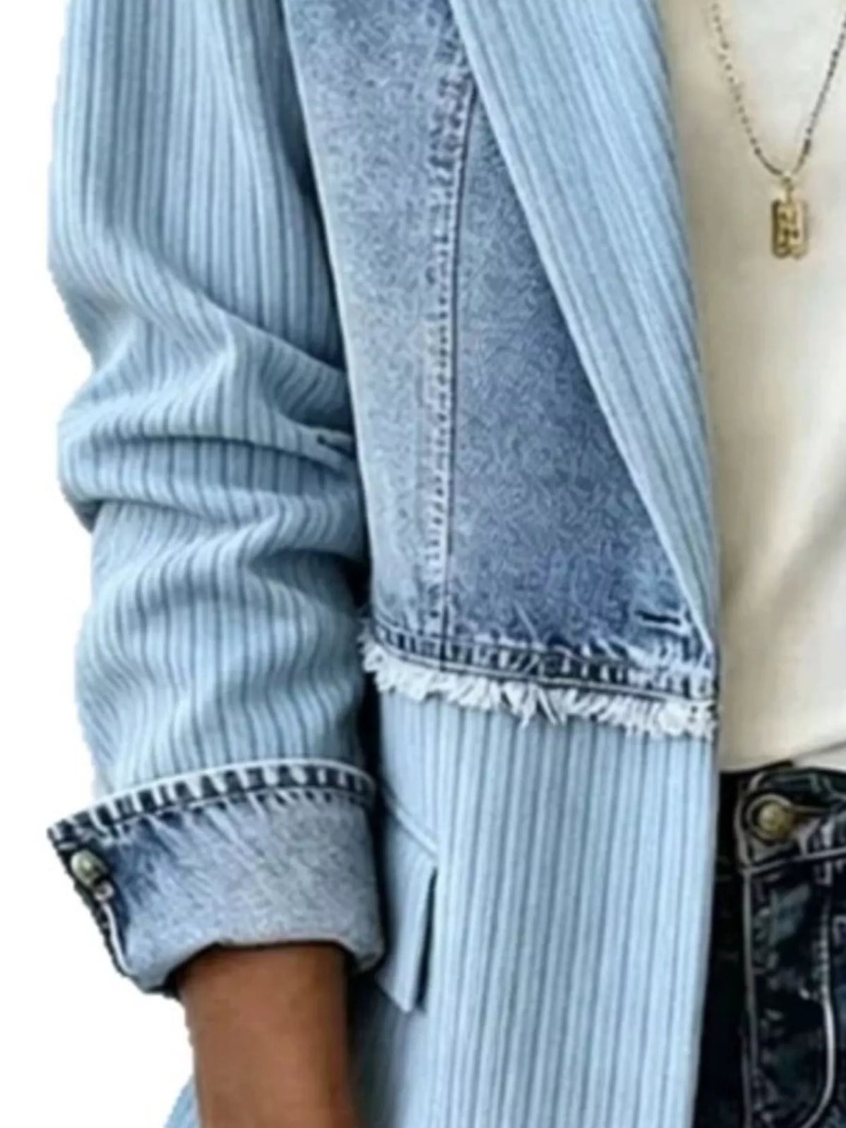 Ribbad blazer i patchwork – bild 2