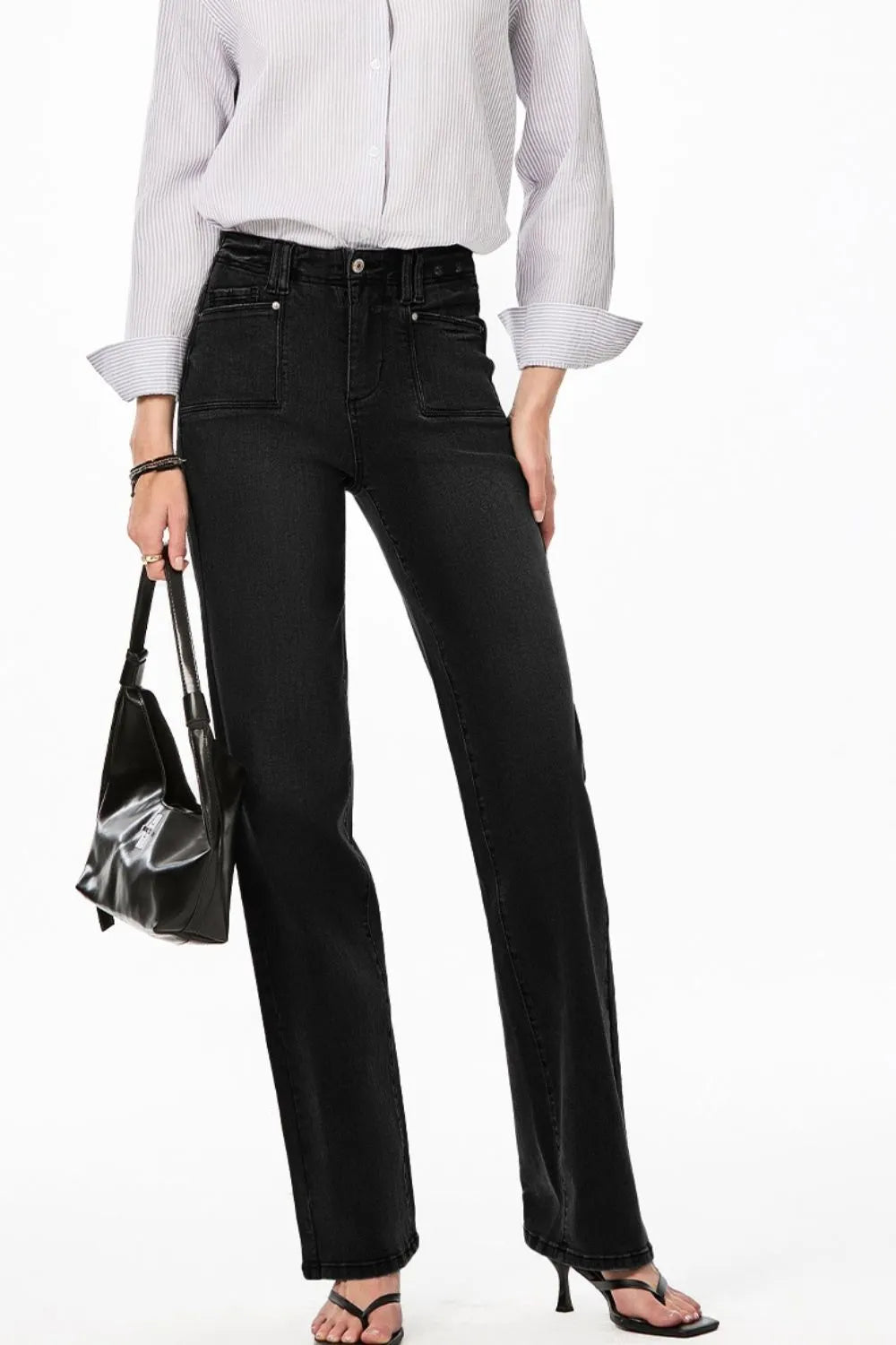 Vida jeans med hög midja och fickor – bild 24