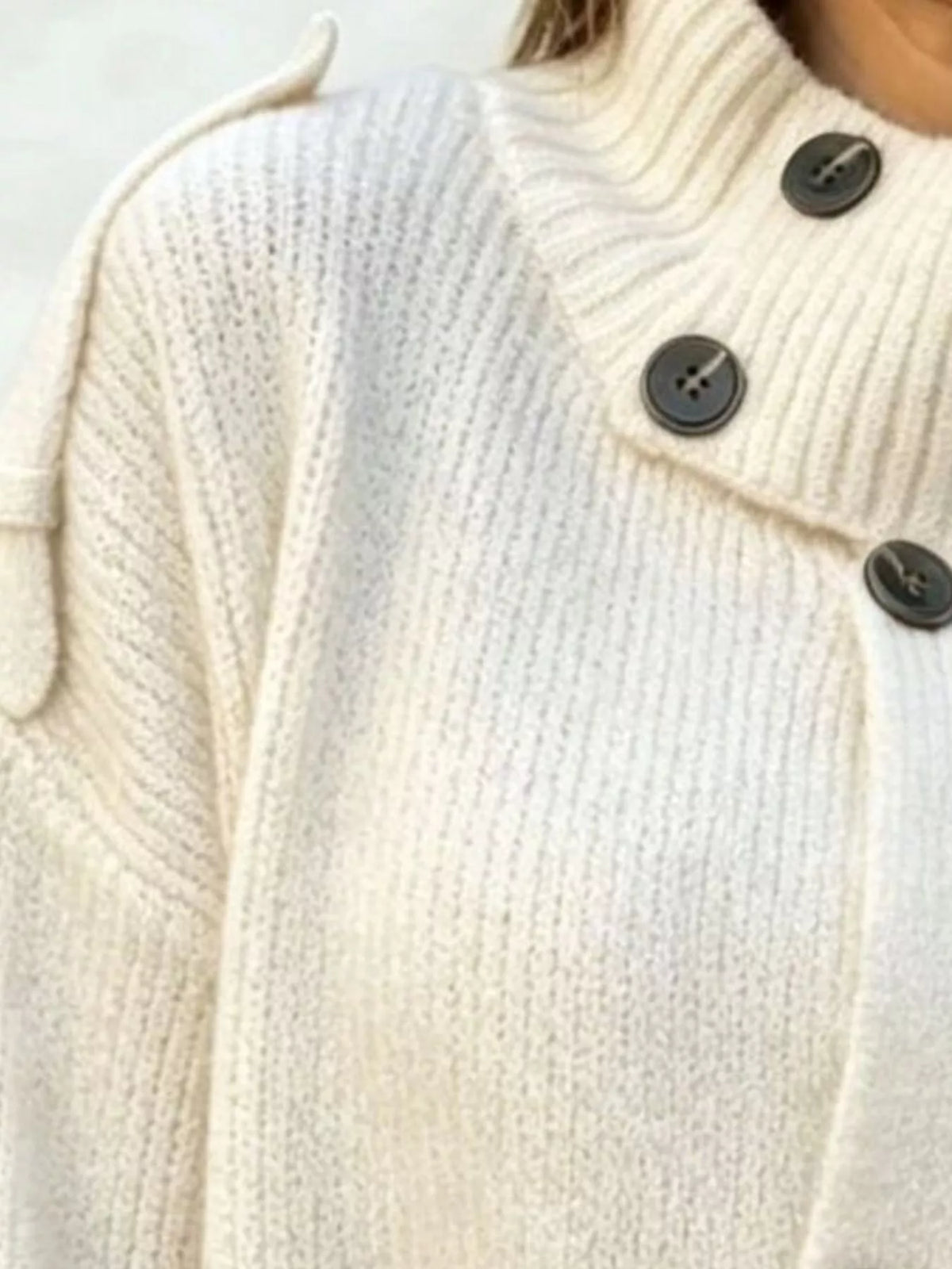 Ribbad cardigan med hög halsringning – bild 14
