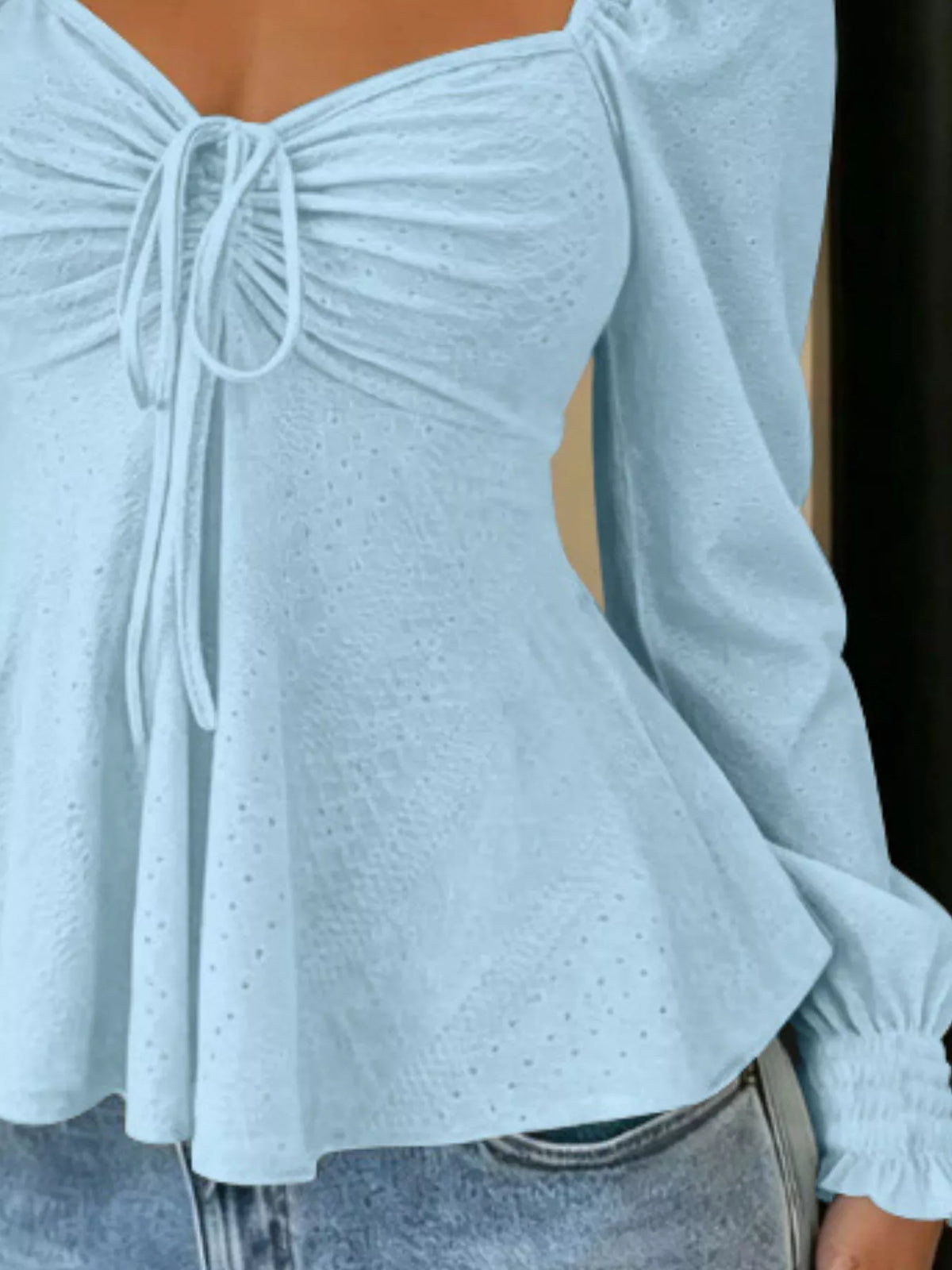 Rynkad topp med peplum – bild 18